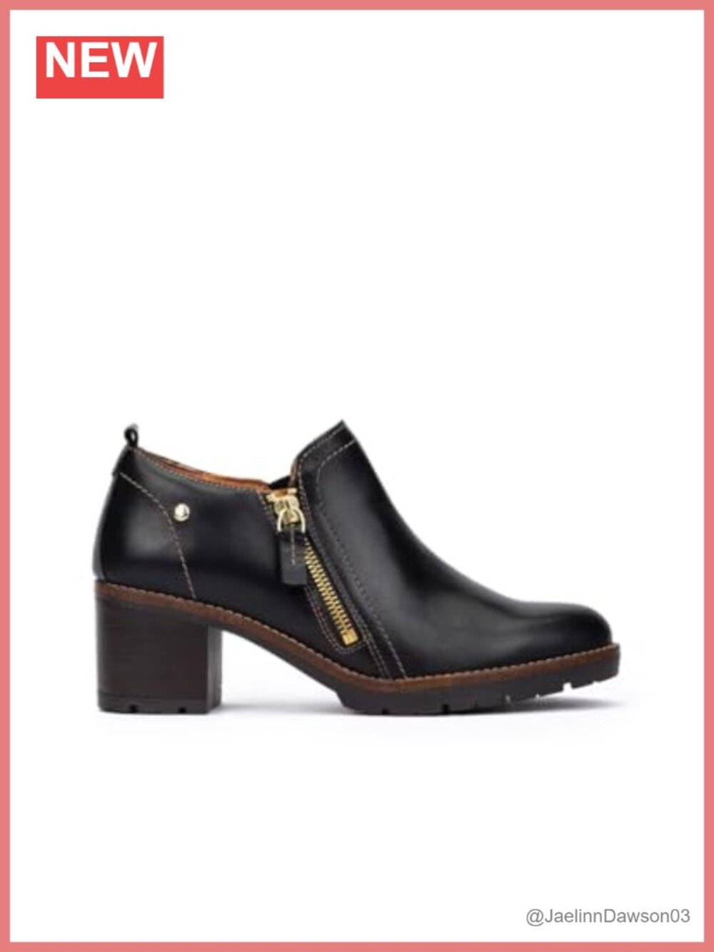 Leather Ankle Boots High Heel Zipper Closure Women's Shoes